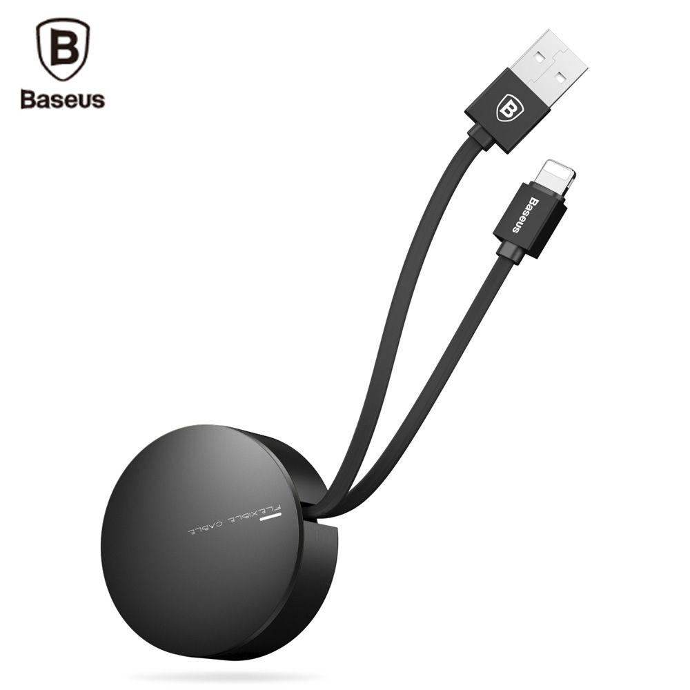 USB kabel skládací Baseus Nová éra teleskopický 0,9m iPhone černý