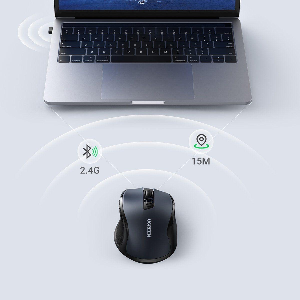 Ugreen optyczna mysz bezprzewodowa USB 2.4GHz 4000 DPI czarny