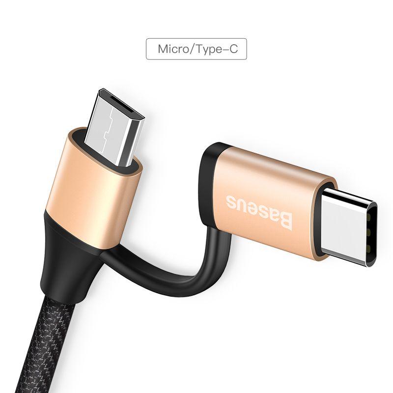 Baseus Yiven 2w1 Cable  (micro/type-C) 1m gold fast charge ( VAMTYW-IV )