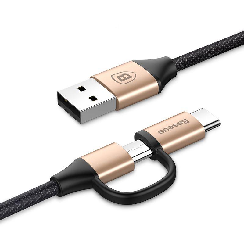 Baseus Yiven 2w1 Cable  (micro/type-C) 1m gold fast charge ( VAMTYW-IV )