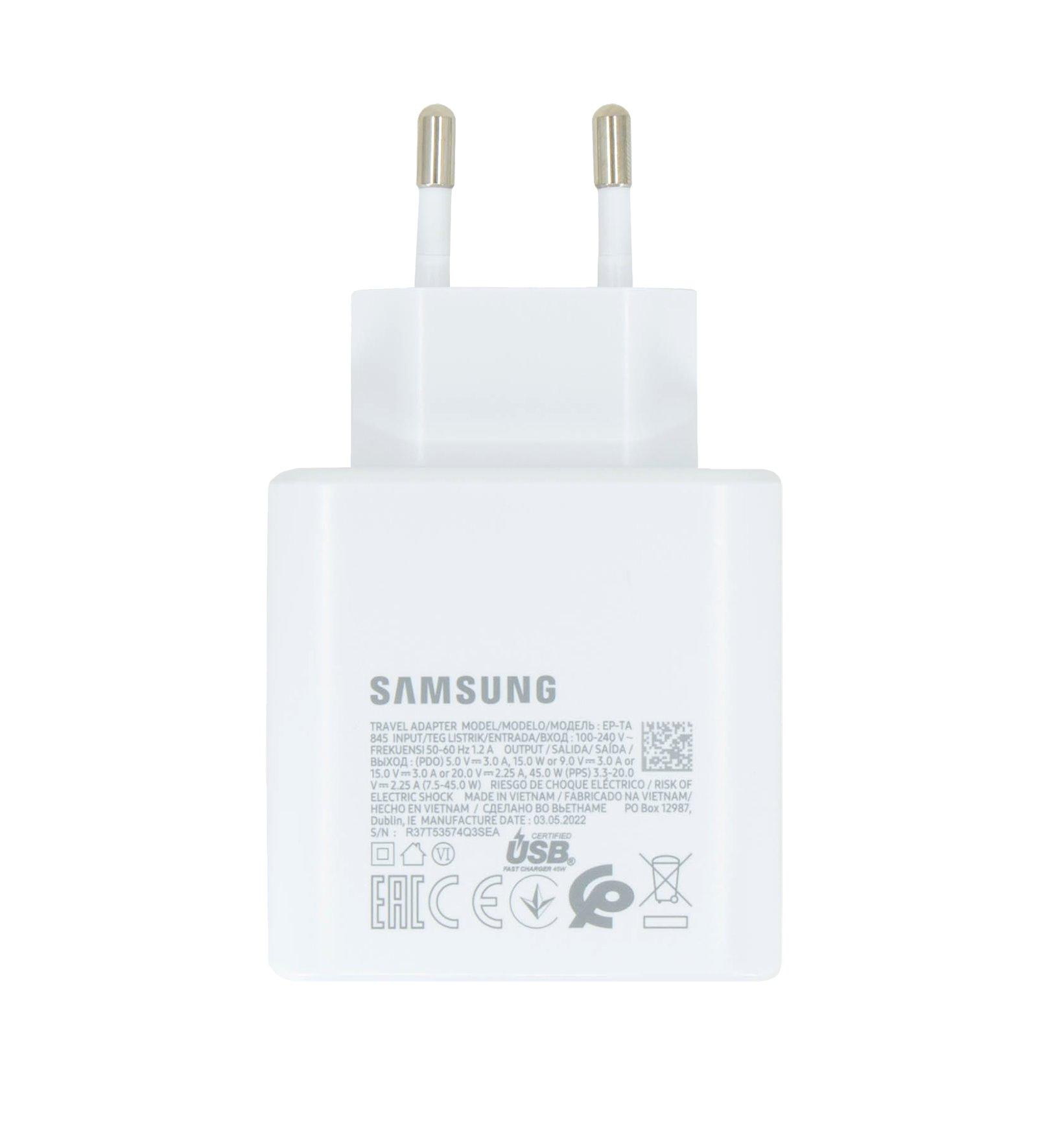 Síťová nabíječka Samsung EP-TA845EWE Quickcharge USB-C 45W bílá Bulk