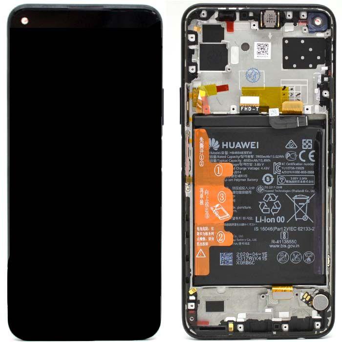 Oryginalny Wyświetlacz LCD + Ekran dotykowy + Bateria Huawei P40 Lite 5G - czarny