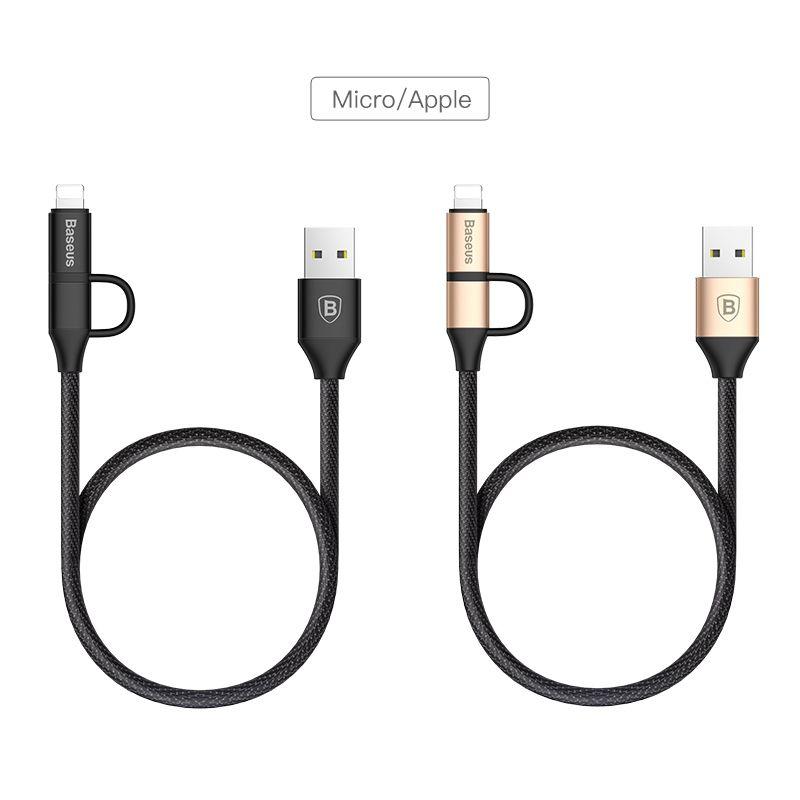 Cable USB Baseus Yiven 2w1 (micro/iPhone) 1m gold