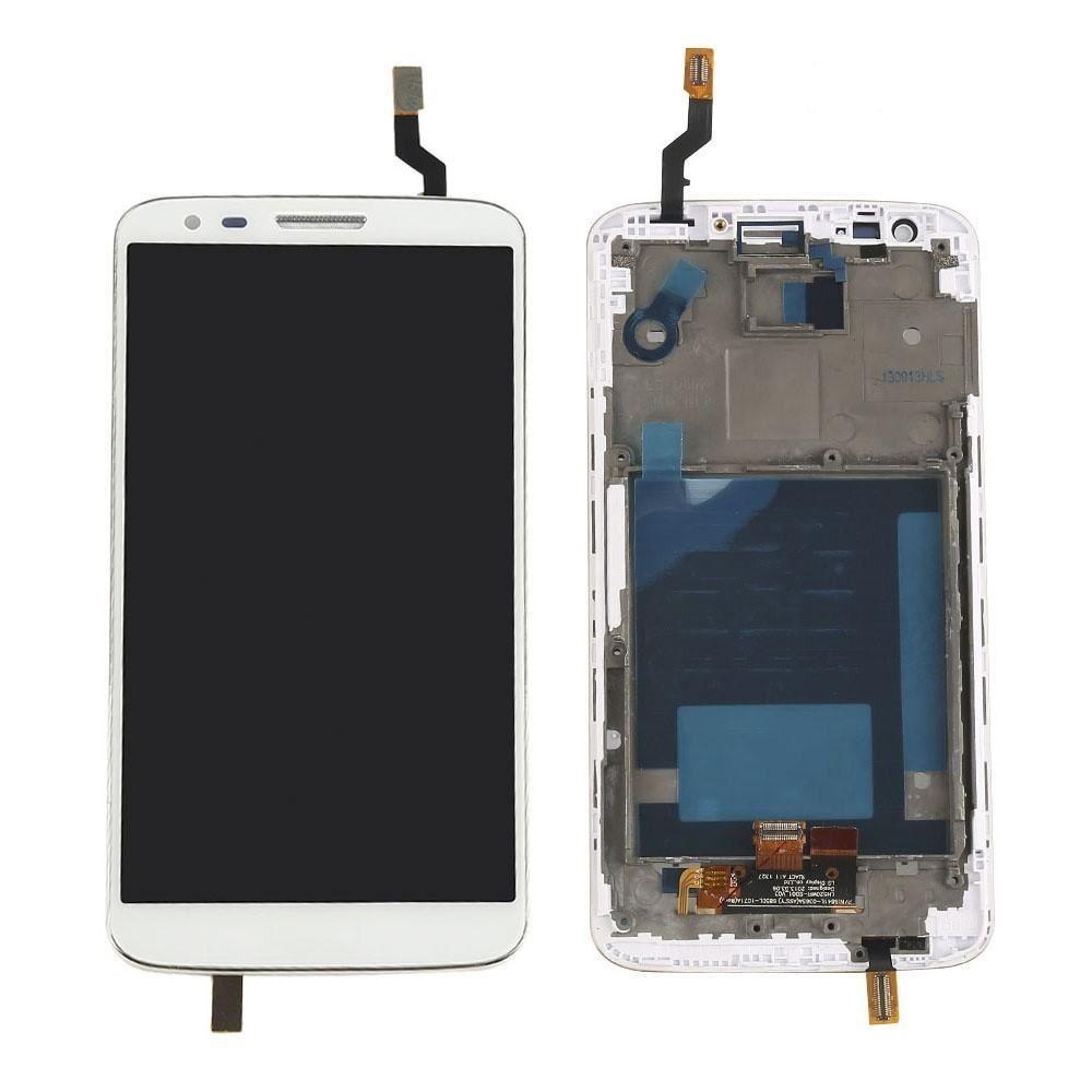 LCD + Dotyková vrstva LG G2 D800 bílá s rámečkem