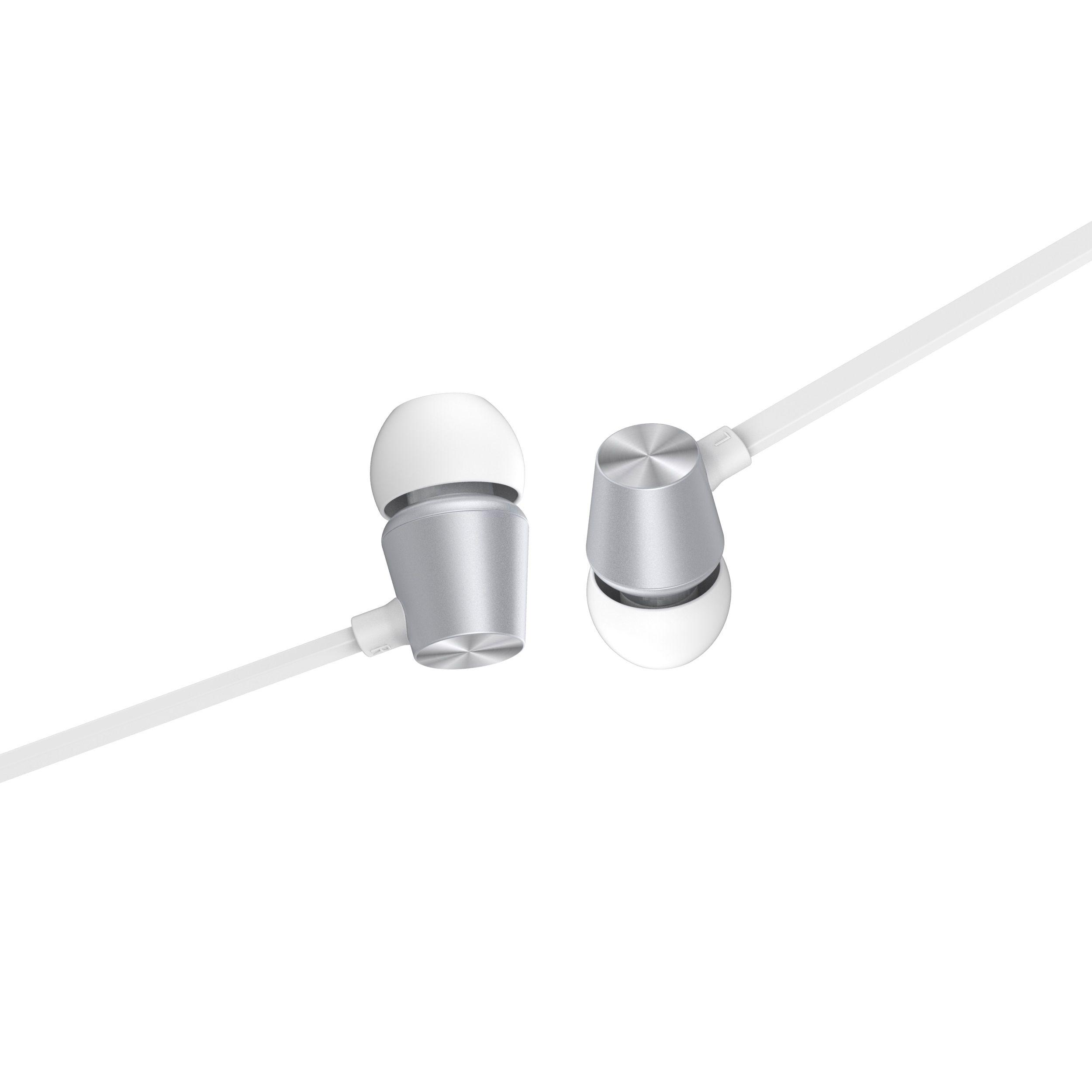 Swissten sluchátka Earbuds Dynamic YS500 stříbrno - bílá