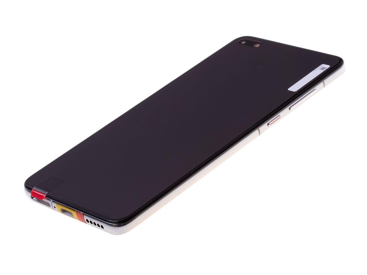 ORYGINALNY Wyświetlacz LCD + ekran dotykowy Huawei P40 - biały/srebrny