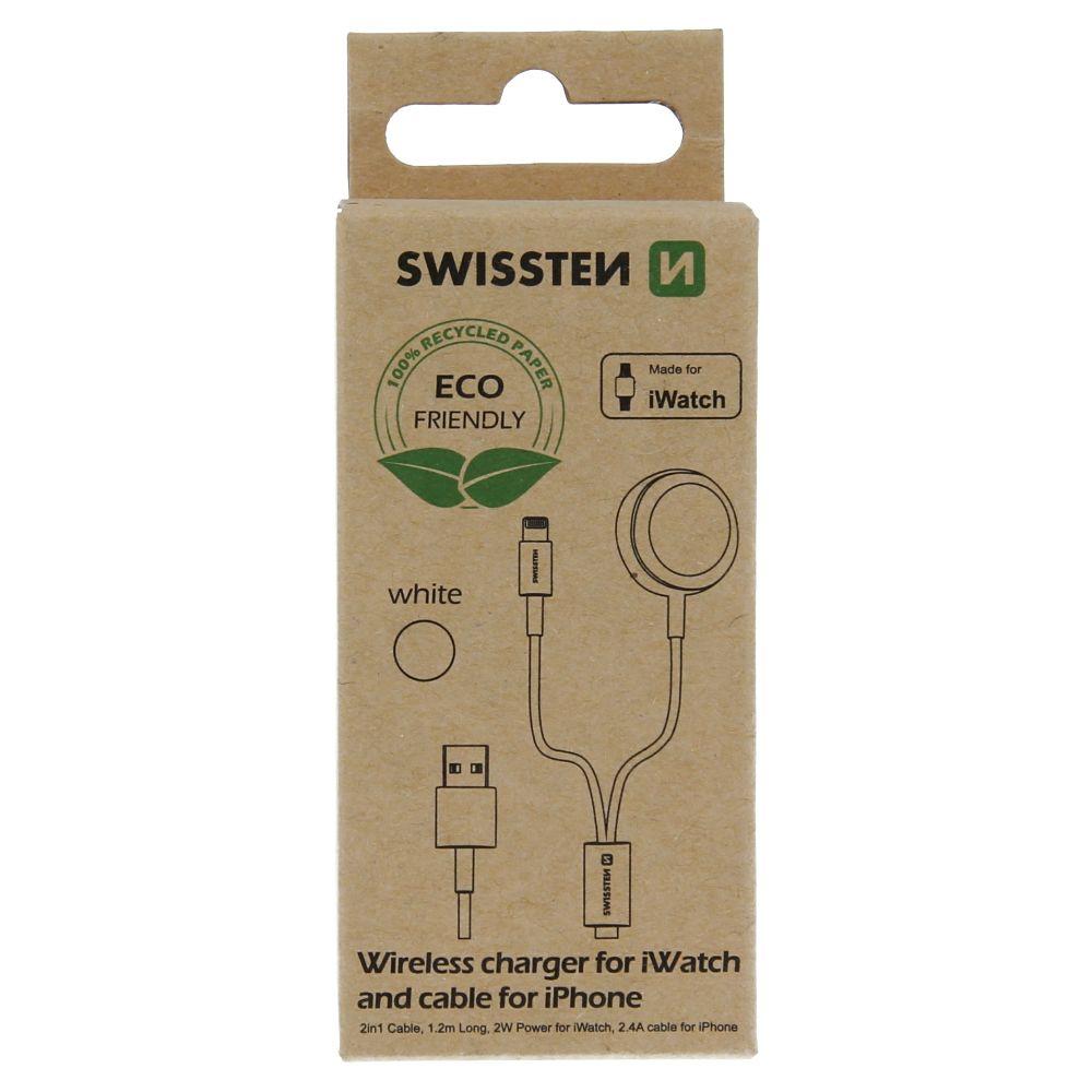 Swissten bezdrátová nabíječka 2v1 Apple Watch lightning - eco pack
