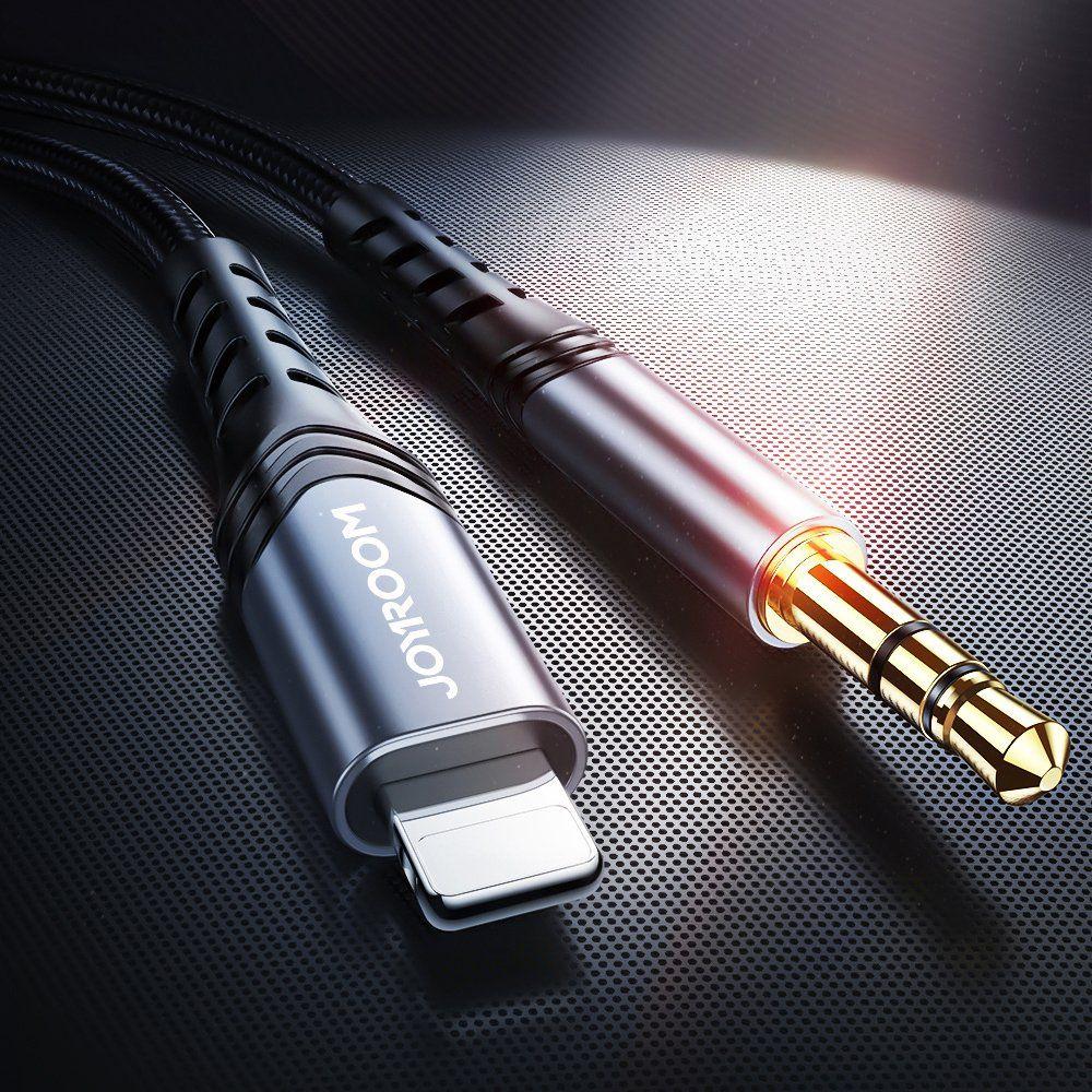 Joyroom kabel audio stereo AUX 3,5 mm mini jack - Lightning do iPhone iPad 1 m czarny (SY-A02)