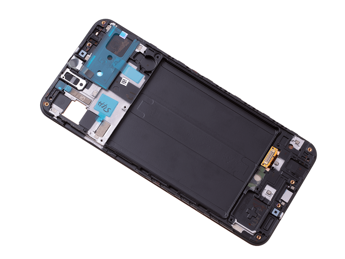 ORYGINALNY Wyświetlacz LCD + ekran dotykowy Samsung SM-A505 Galaxy A50 czarny - wymieniona szyba