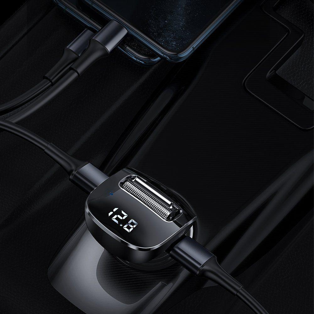 Baseus F40 transmiter FM audio Bluetooth port AUX ładowarka samochodowa 2x USB 15W 2A czarny (CCF40-A01)