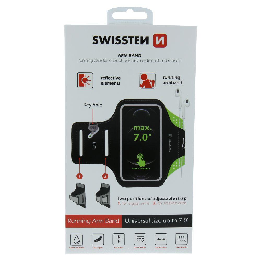Swissten Armband case vel. 7.0" černé sportovní pouzdro na mobil na ruku