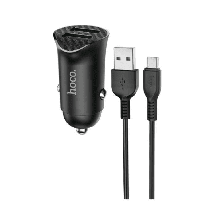 HOCO Car Charger Z39 18W 2x USB3.0 + Cable MicroUSB - black