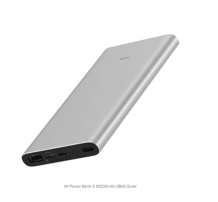 PowerBanka 3 Xiaomi Mi 18W rychlé nabíjení 10000mAh stříbrná