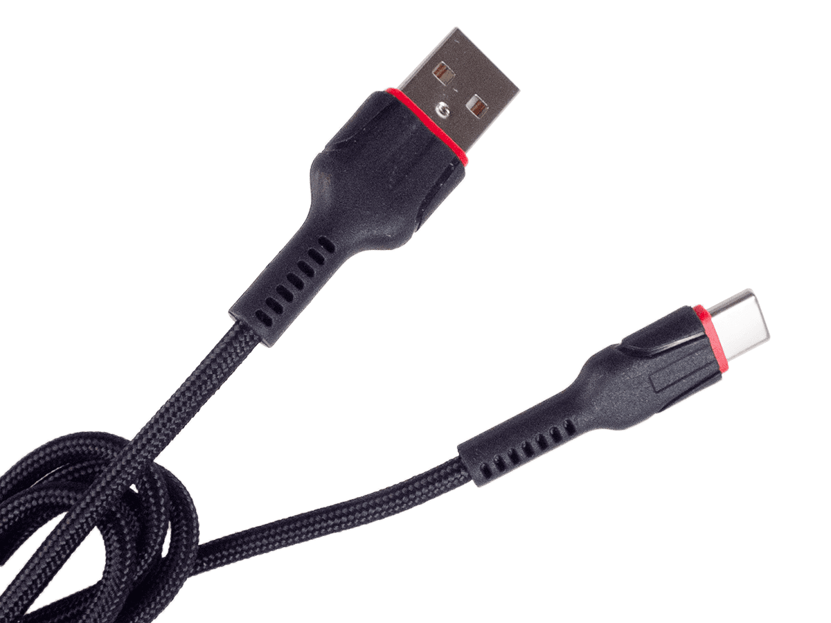 USB kabel Typ C Belly černý 1m  2.4A rychlé nabíjení