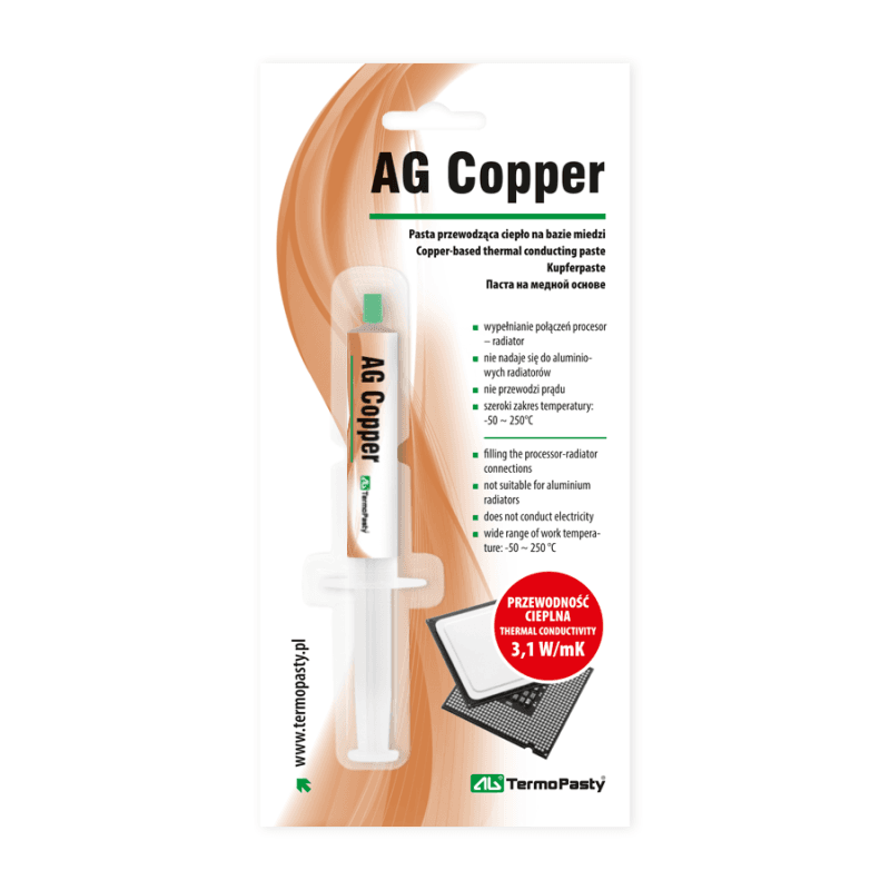Pasta termoprzewodząca AG Copper z dodatkiem miedzi - 1,5ml