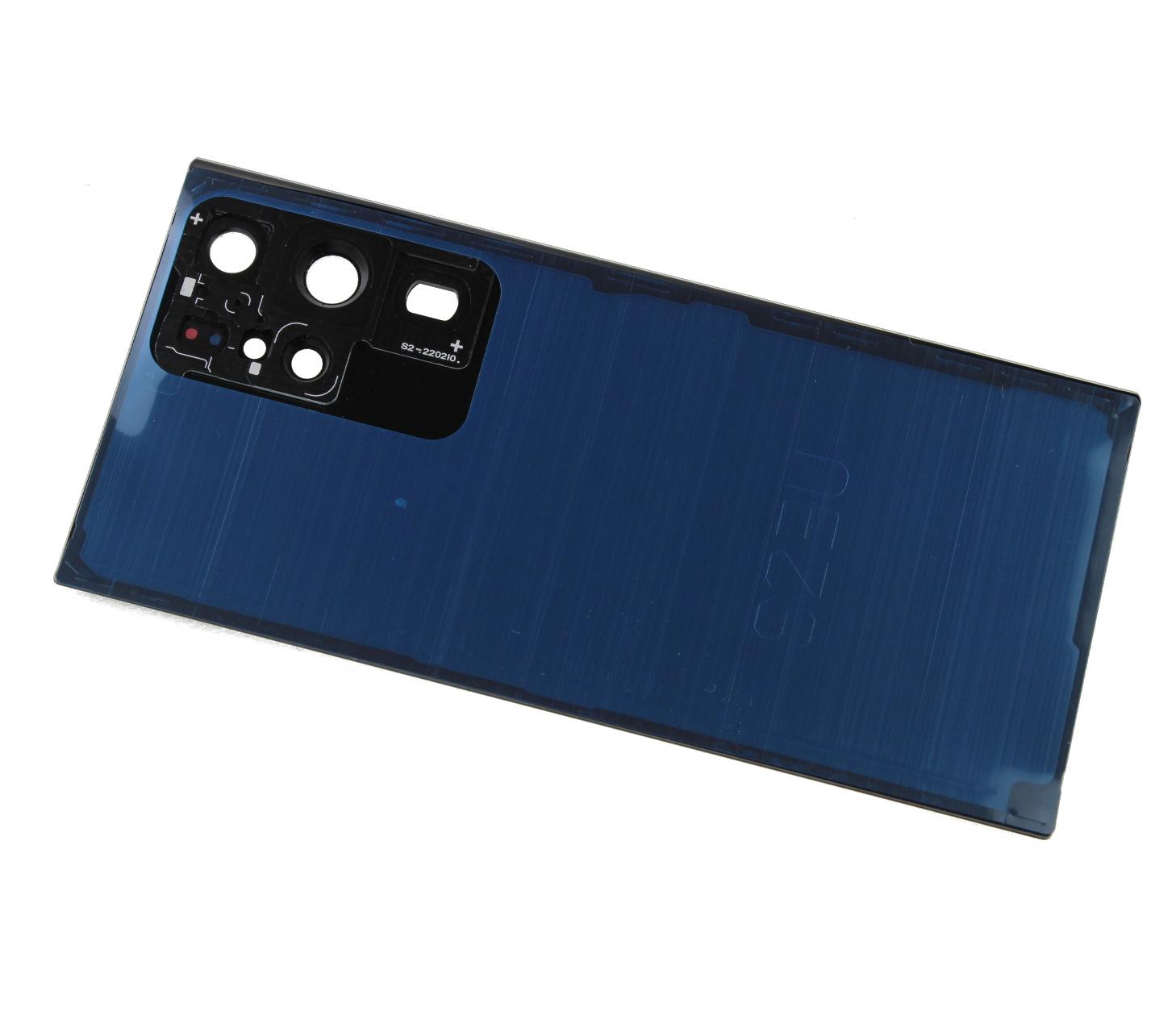 Kryt baterie Samsung Galaxy S22 Ultra SM-S908 bez loga černý + sklíčko kamery