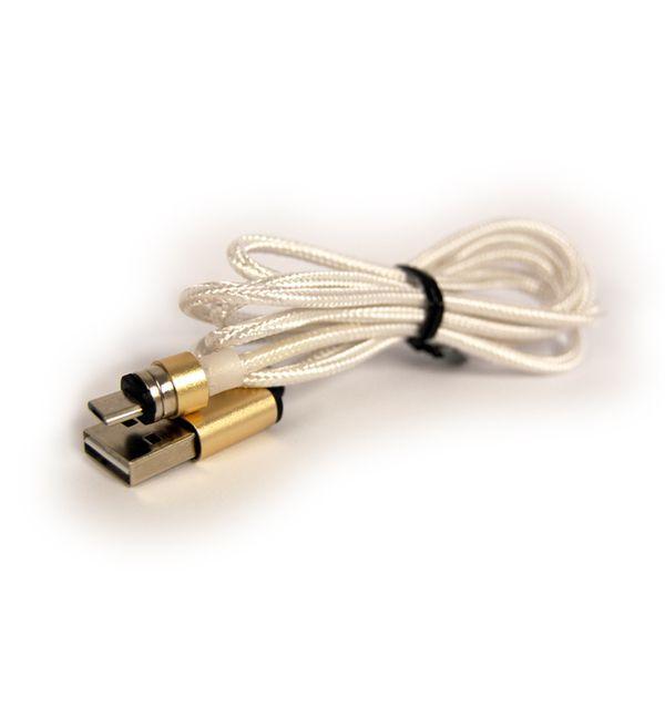Kabel micro USB magnetyczny biały