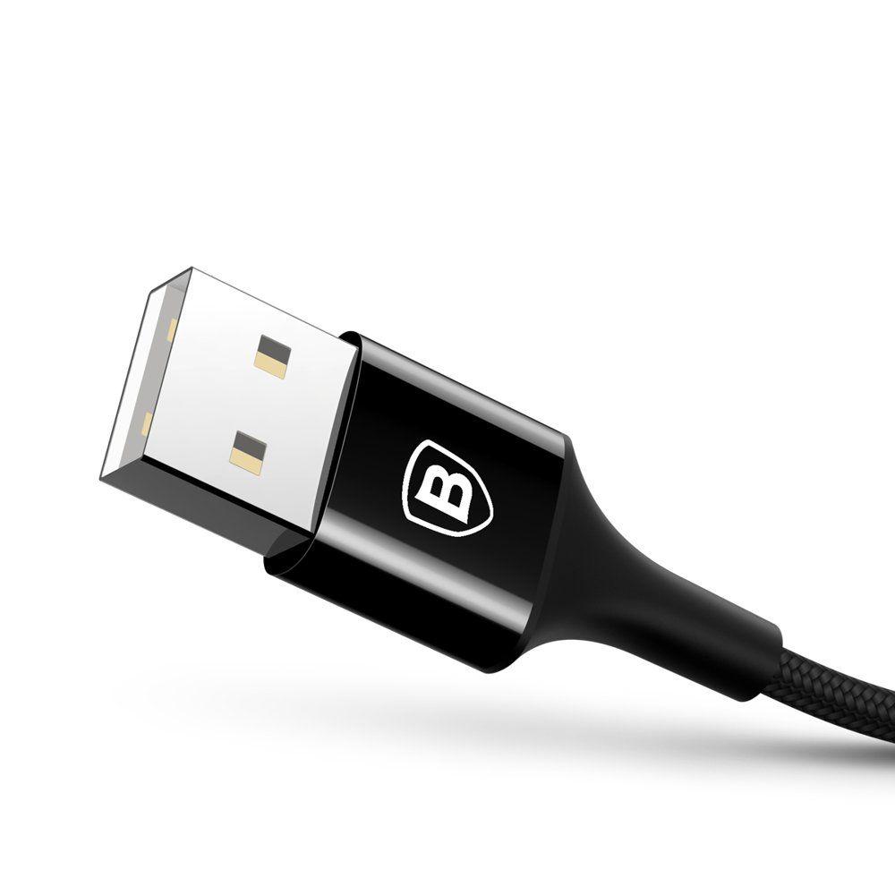 USB kabel Baseus svíticí Jet metal 1m černý