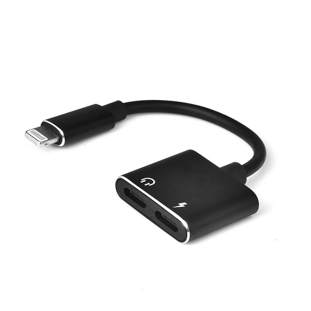 iPhone Dual Lightning Audio & Charge Adapter - Black
