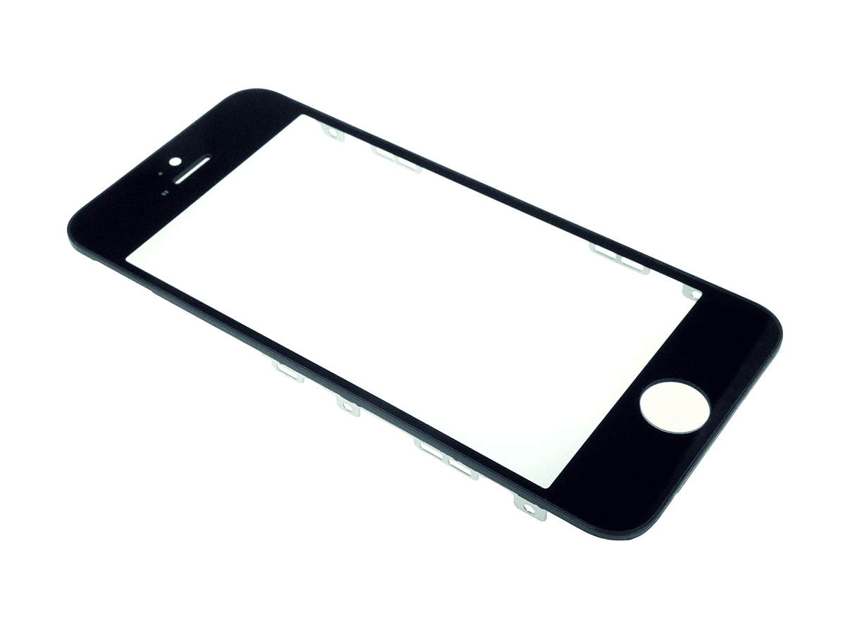 LCD Sklíčko + rámeček + OCA lepidlo iPhone 5G černé - sklíčko displeje