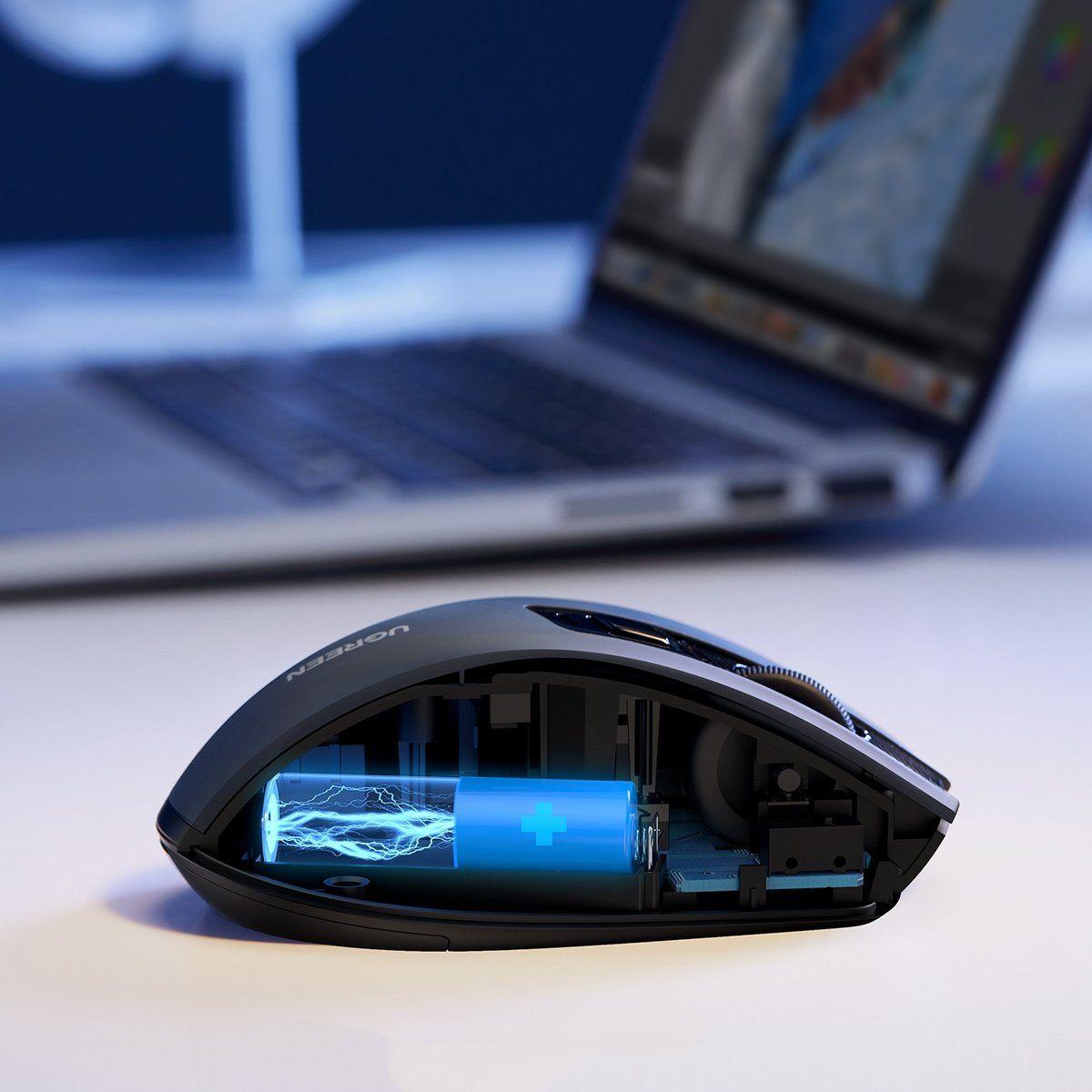 Ugreen USB optická bezdrátová myš 2.4GHz 4000 DPI černá