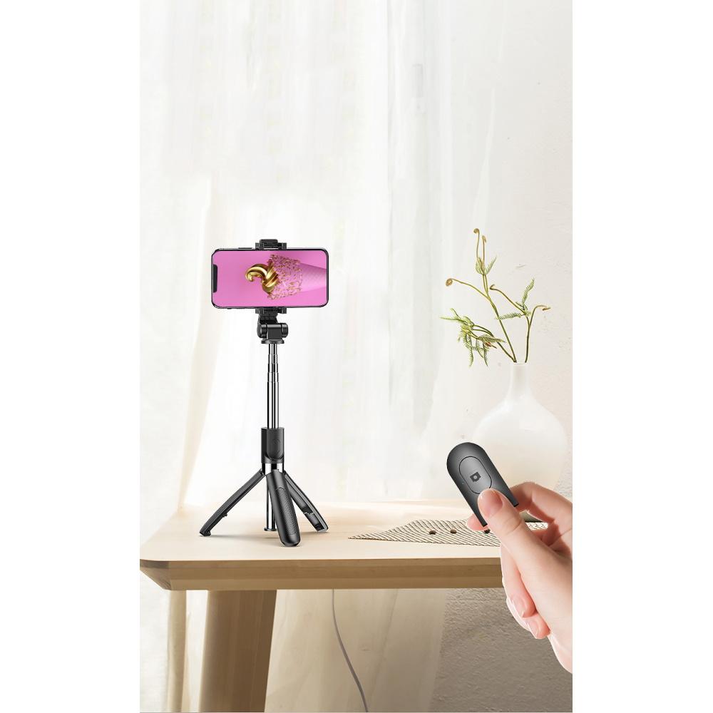 XO Bluetooth selfie tyč černá + tripod SS08 pevný a estetický