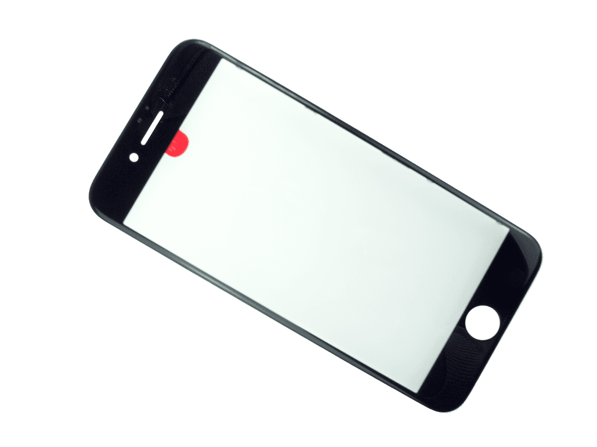 LCD Sklíčko + rámeček + OCA lepidlo iPhone 7G černé - sklíčko displeje