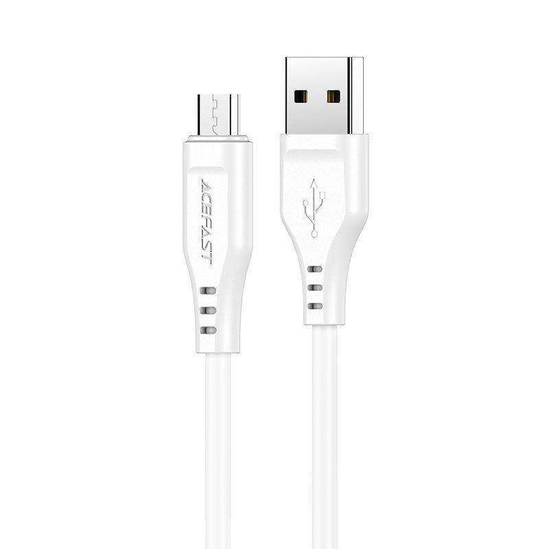 Acefast kabel USB - micro USB 1,2m, 2,4A biały