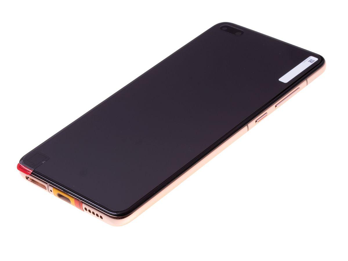 Originál přední panel LCD + Dotyková vrstva s baterií Huawei P40 zlatá