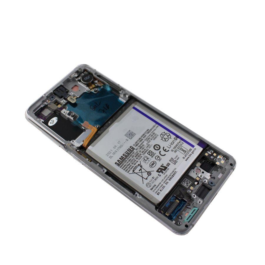 ORYGINALNY Wyświetlacz LCD + ekran dotykowy + bateria Samsung SM-G991 Galaxy S21 5G - biały