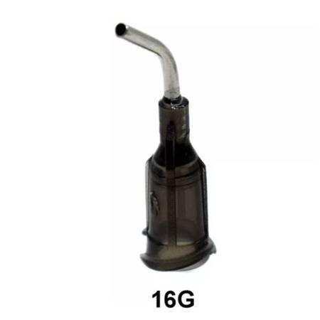 45º bent dispensing needle 16G for glue - paste - flux - with curved tip