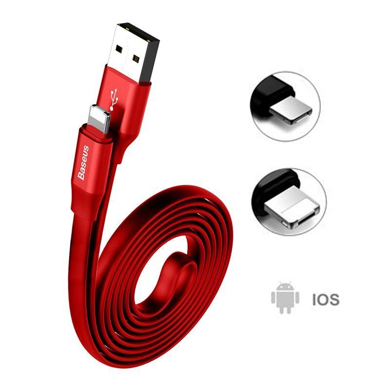 USB kabel Baseus 2w1 (Android/iOS) 1,2m červený
