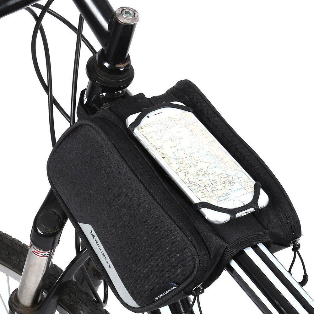 Wozinsky Bike Front Storage Bag Bicycle Frame Phone Case 6,5 inch max 1,5L black (WBB14BK)