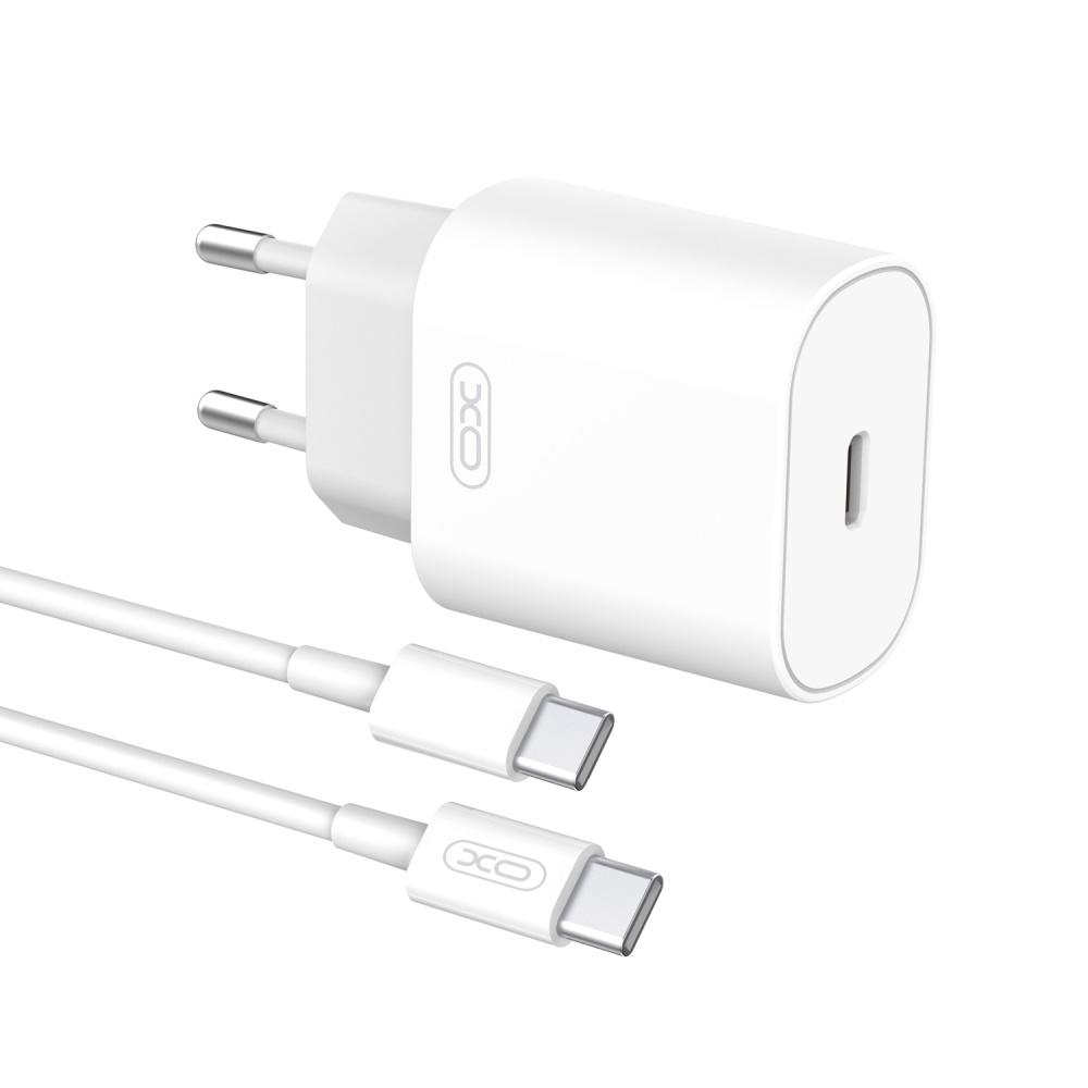 XO wall charger L91 PD 25W 1x USB-C white + USB-C - USB-C cable