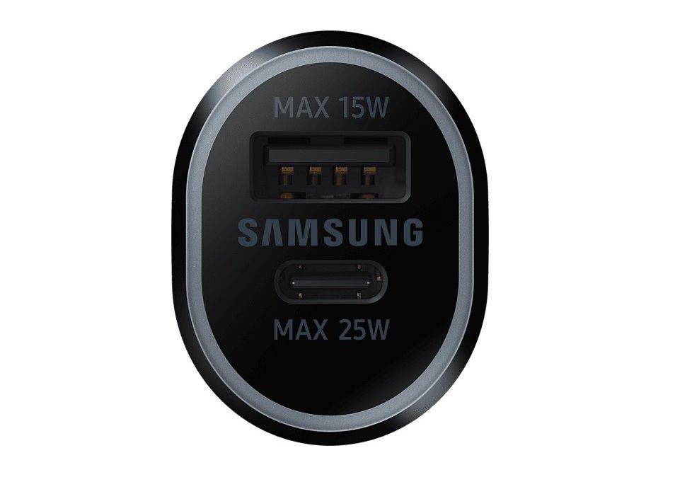 Oryginalna Ładowarka Samochodowa Samsung EP-L4020NBE PD 40W USB-C 25W + USB-A 15W czarna (blister)