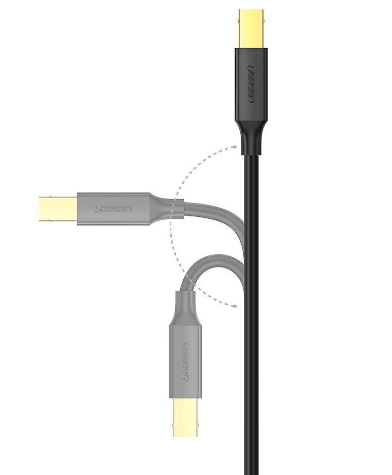 Ugreen Univerzální kabel kabel tiskárny USB typu B (samec) – USB 2.0 (samec) 480 Mb/s 1,5 m černý US135 1.5 m
