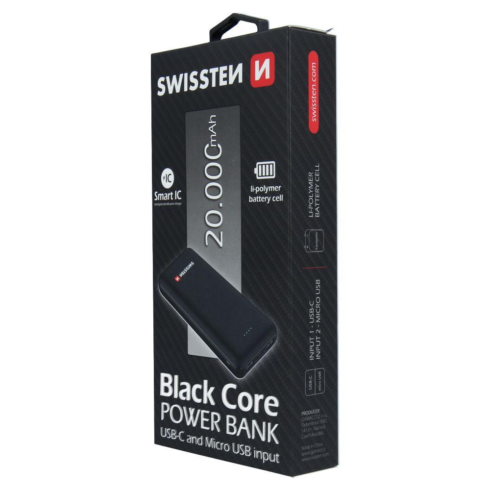 Swissten powerbanka Black core 20000 mAh