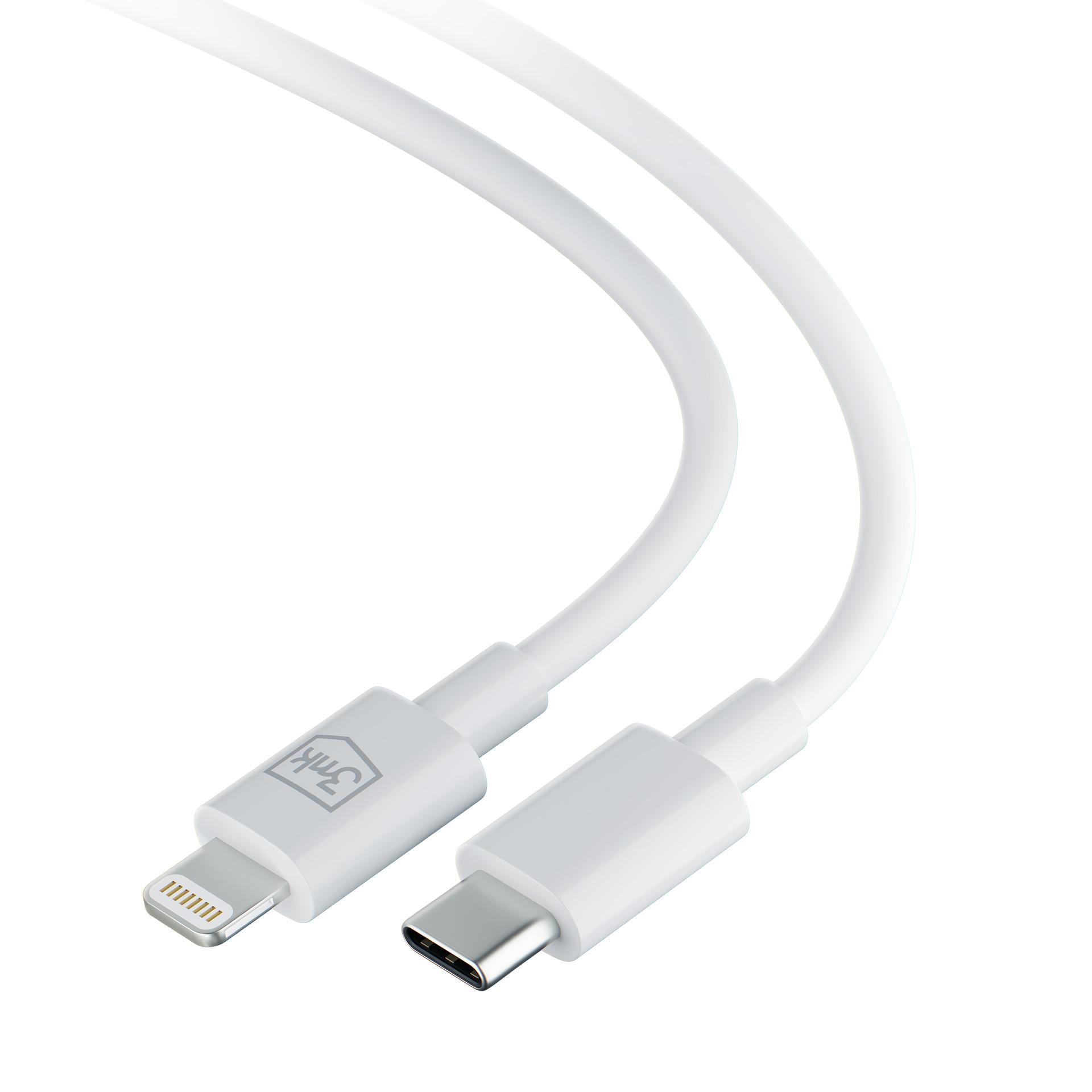 3MK Hyper kabel USB-C Lightning 20W 1,2m bílý