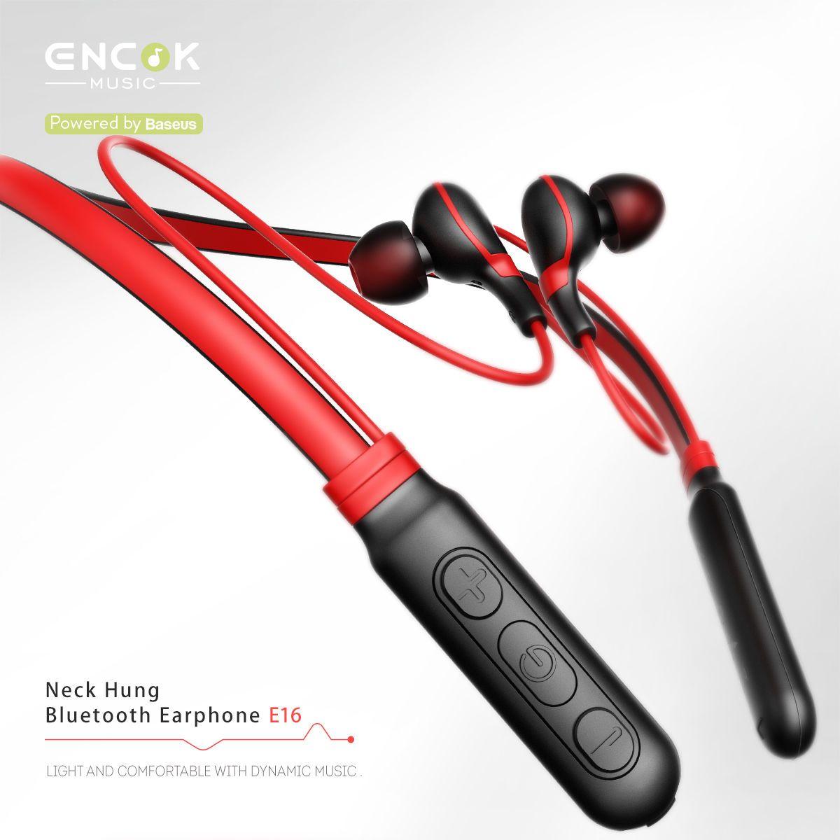 Baseus & Encok Bluetooth Earphone E16 red-black
