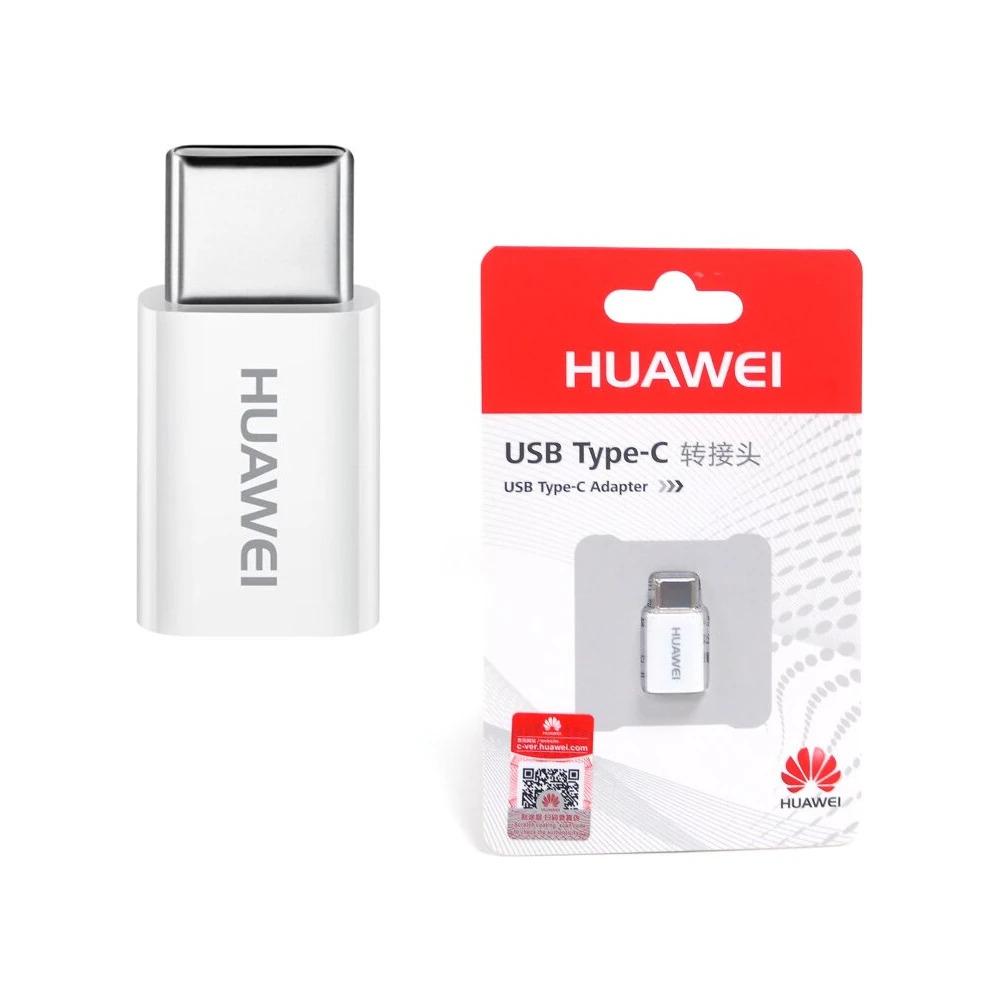 Oryginalny Adapter Huawei AP52 przejściówka microUSB / USB-C biała (bulk)