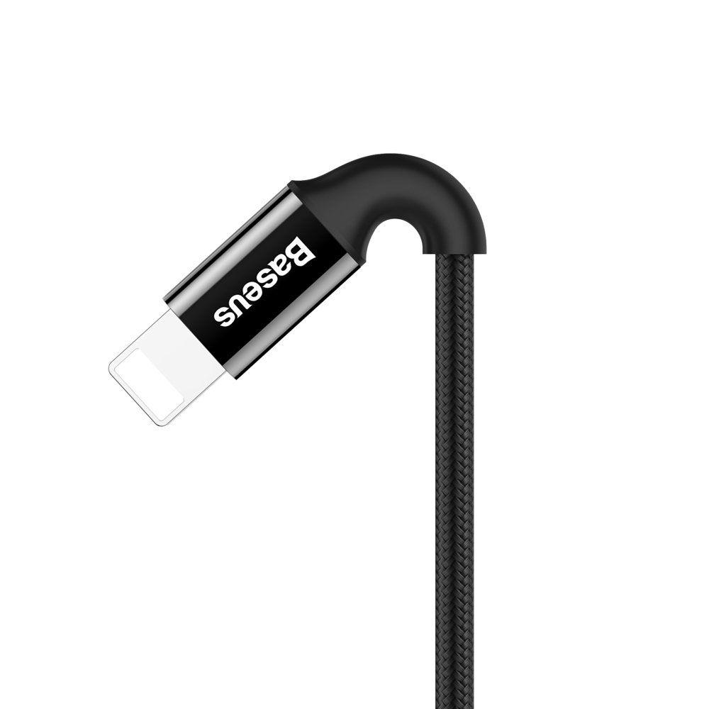 USB kabel Baseus svíticí Jet metal 1m černý