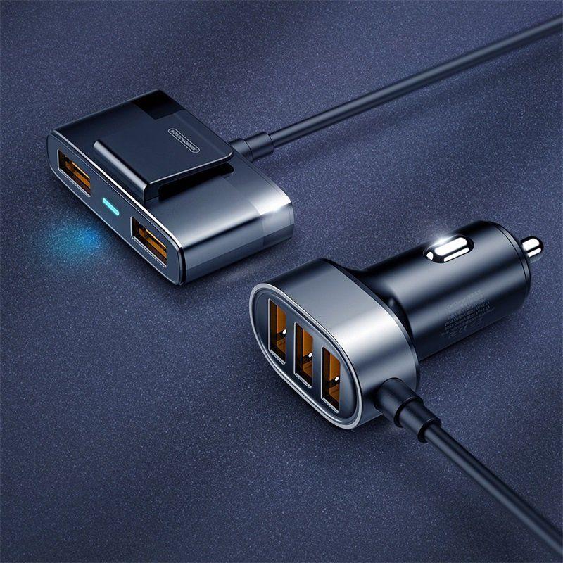 Rychlá nabíječka do auta Joyroom 5x USB 6.2 A s prodlužovacím kabelem JR-CL03 adaptér do auta