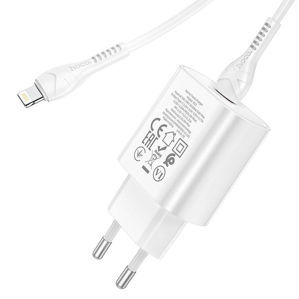 HOCO Ładowarka sieciowa - N22 25W PD USB-C + kabel USB-C na lightning zestaw biały