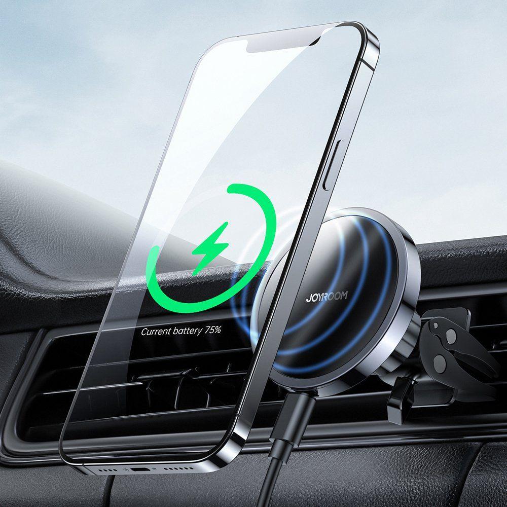 Joyroom magnetic Qi wireless car charger phone holder (MagSafe compatible for iPhone) black (JR-ZS240)