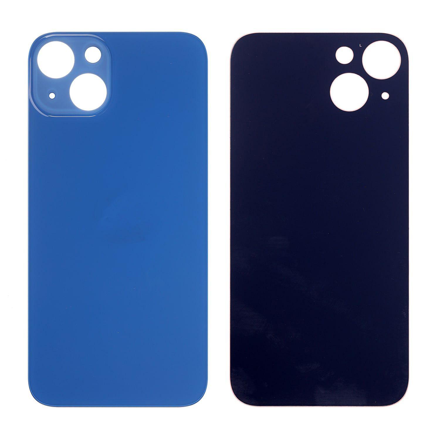 Battery cover iPhone 13 mini with bigger hole for camera glass - blue