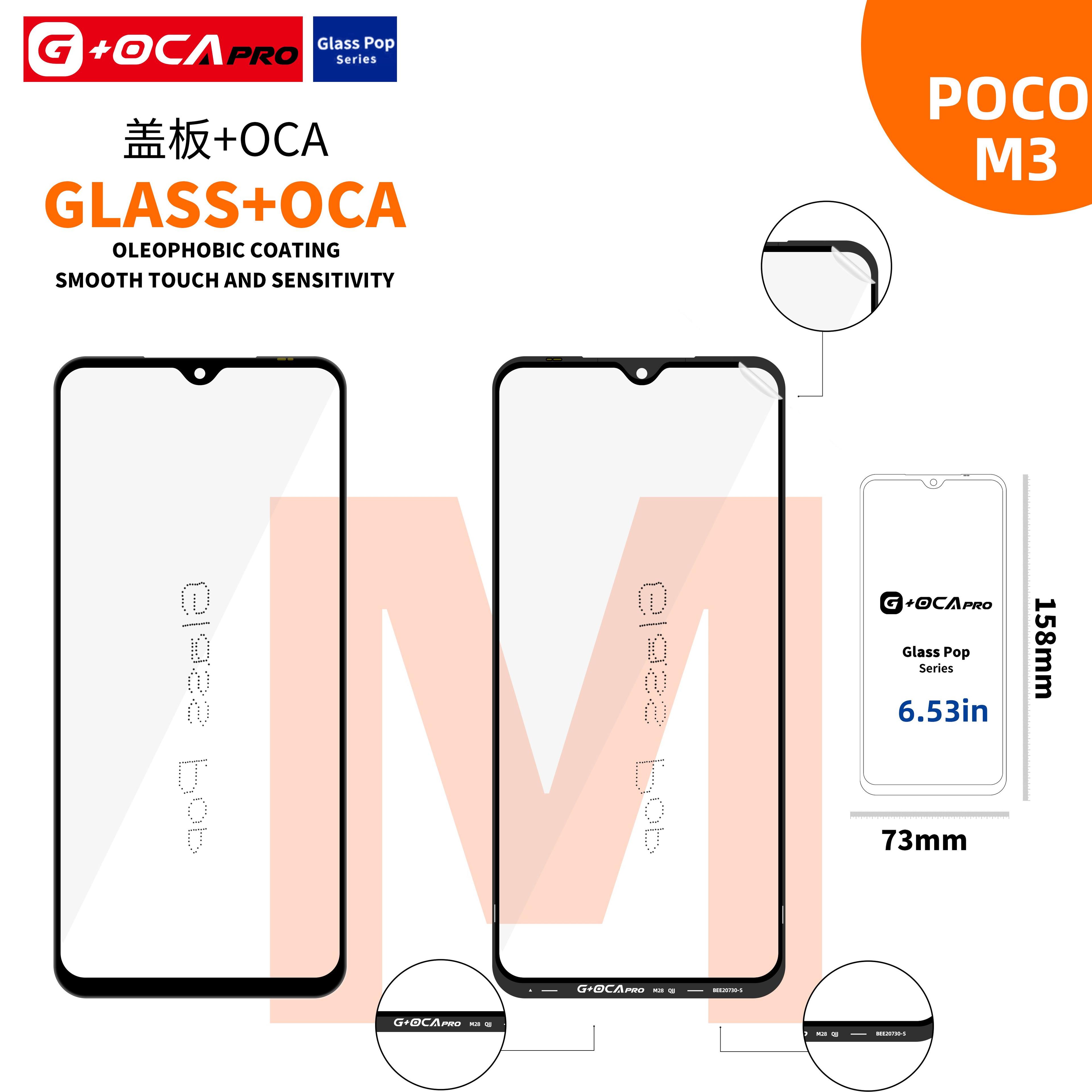 Szybka G + OCA Pro (z powłoką oleofobową) Xiaomi Poco M3