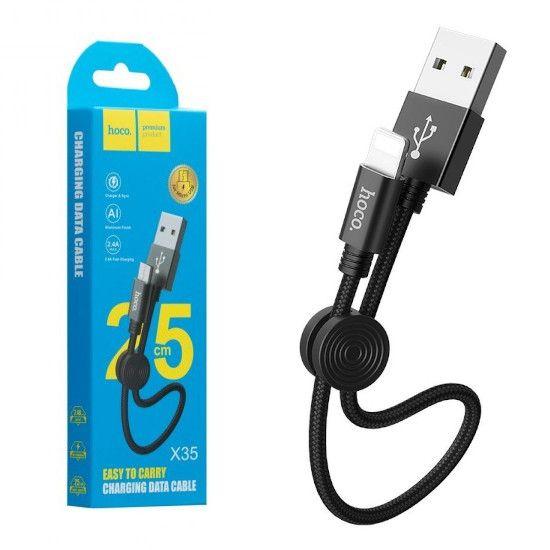 Cable Hoco micro USB x35 25cm black