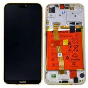 Original lcd + touch screen and battery Huawei P20 Lite - gold