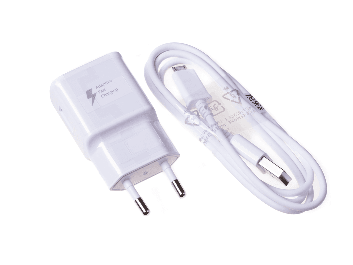 Charger Samsung EP-TA20EWE + cable micro usb ECB-DU4AWE fast charge - white 1m