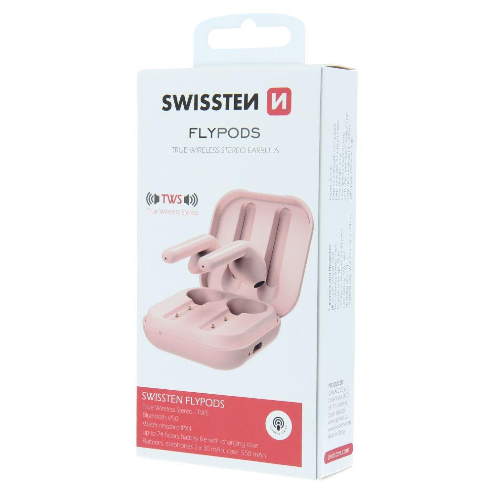 Swissten bluetooth TWS sluchátka Flypods růžová